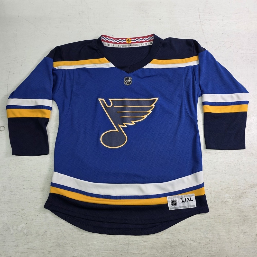 NHL Hockey St. Louis Blues Official Home Jersey‎ Youth Boys Teens Sz L/XL EUC